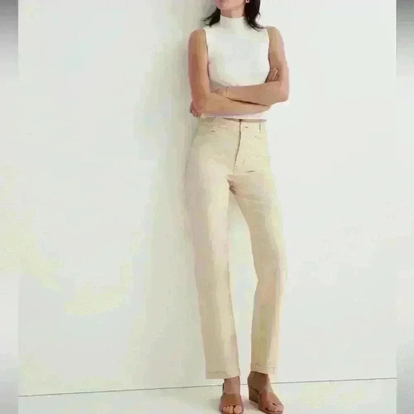 Madewell Cream Wide Leg Pants - Picture 1 of 8